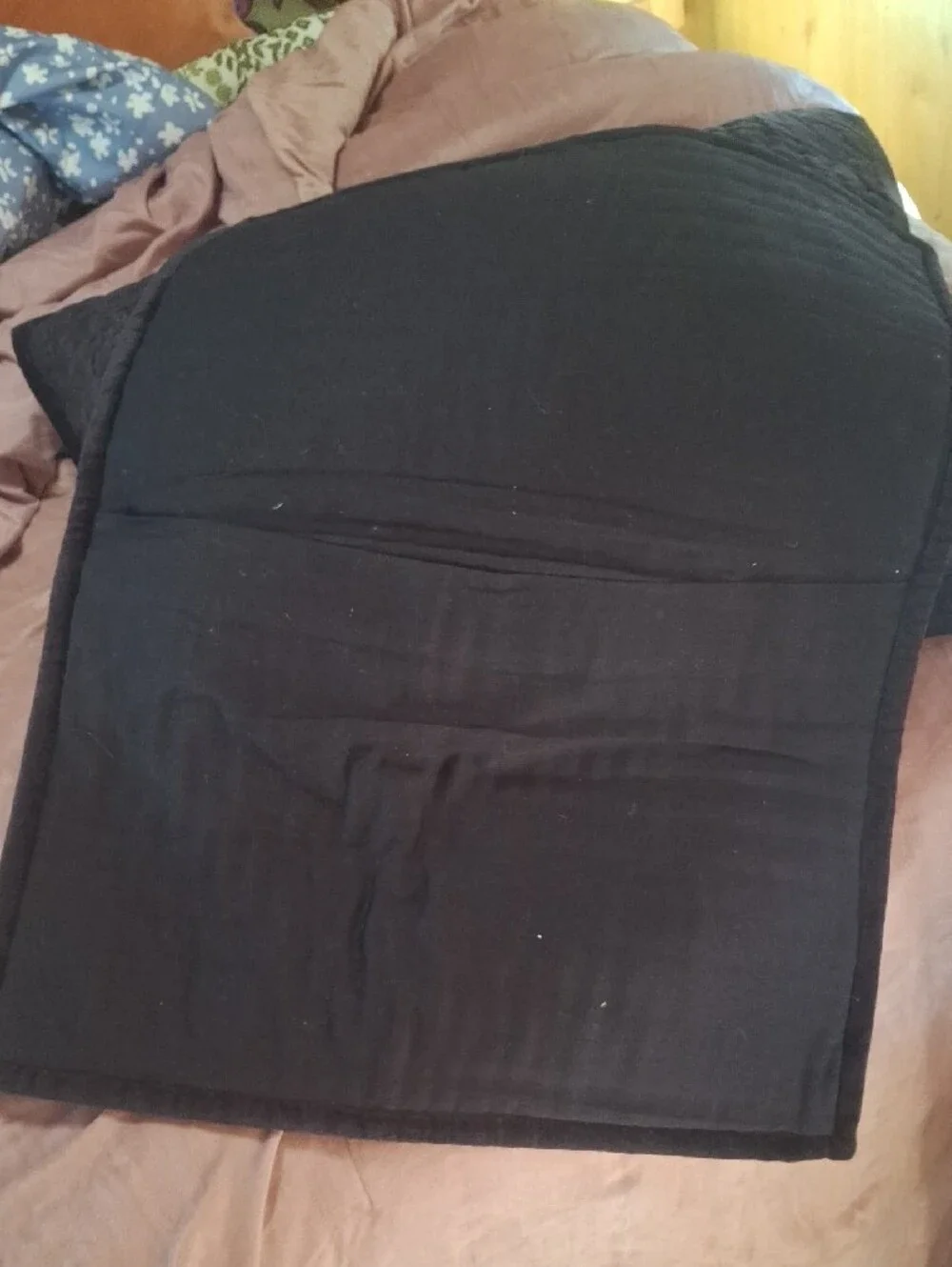 Black Quilted Pillow Shams - Neutral Bedding Accent